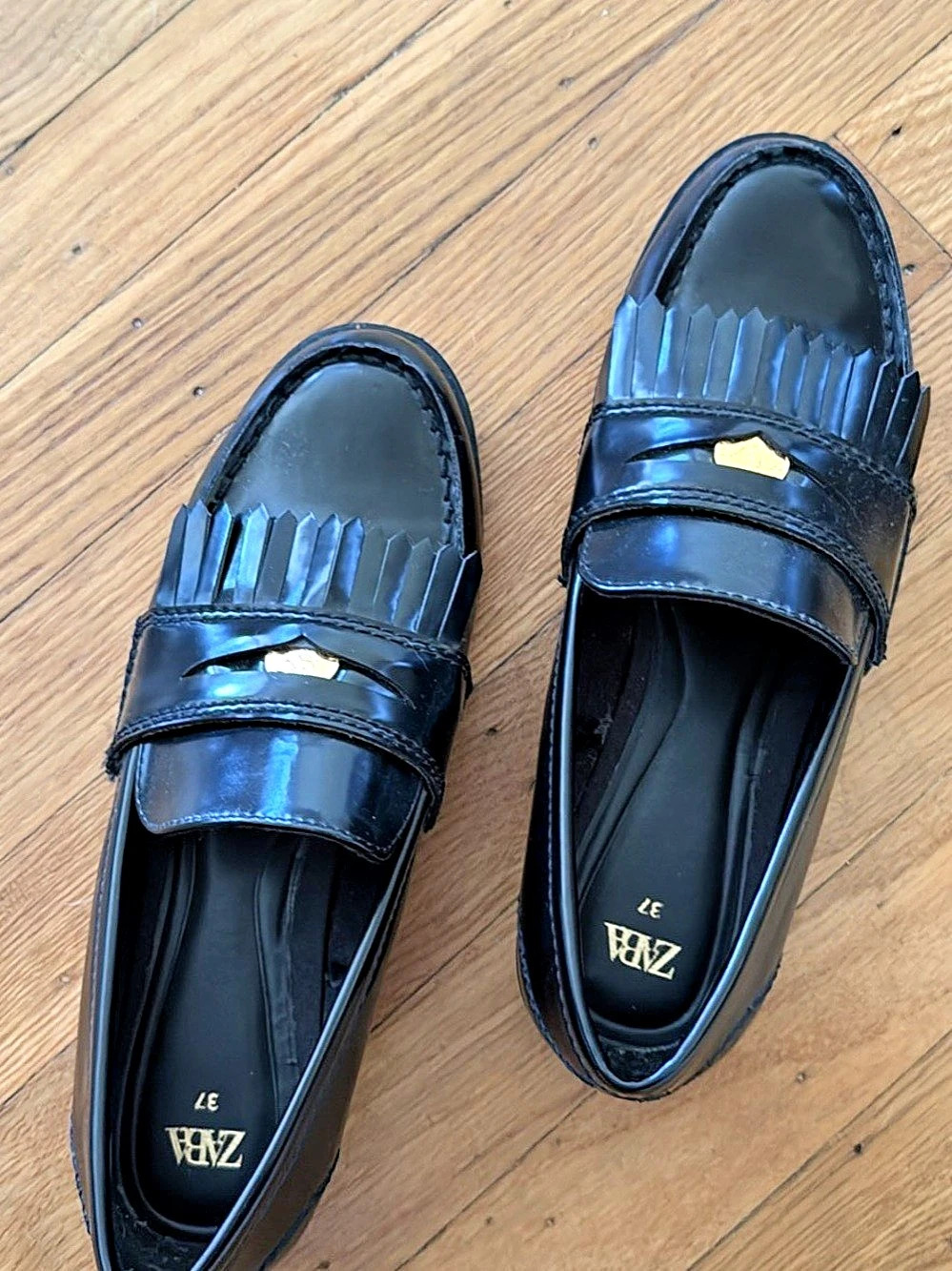 ZARA Black Loafers Like New